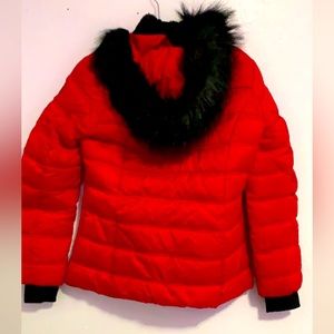 A red nuatica puffer jacket size medium